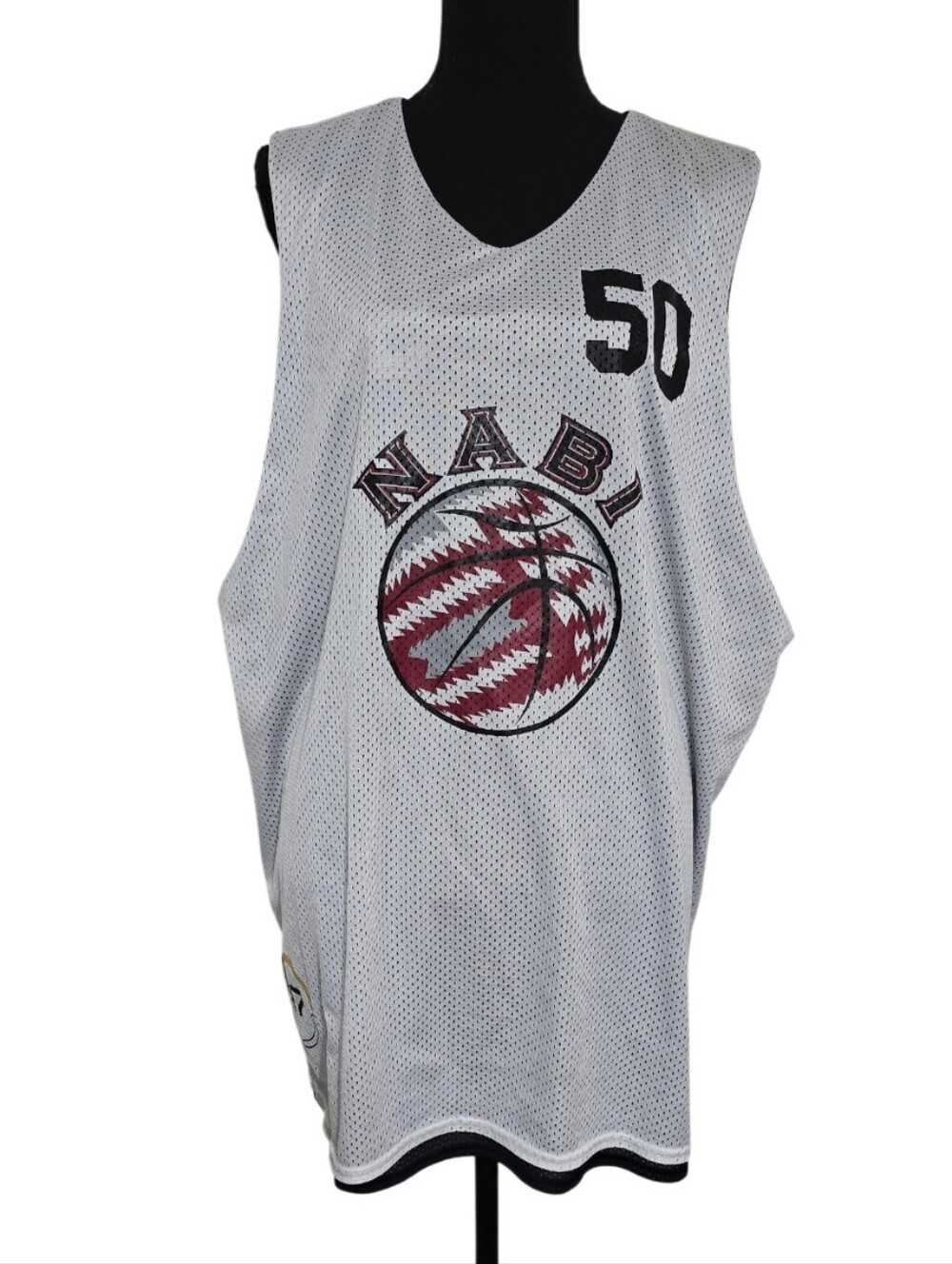 #X14 NABI Basketball Mesh Jersey - White/Maroon Graphic